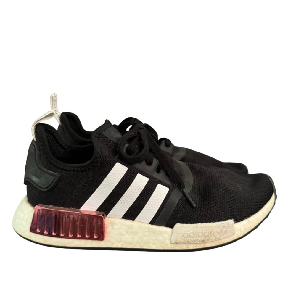 Adidas NMD R1 Black White Pink Athletic Running Shoes Sneakers 8.5